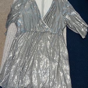 Silver sequin dress